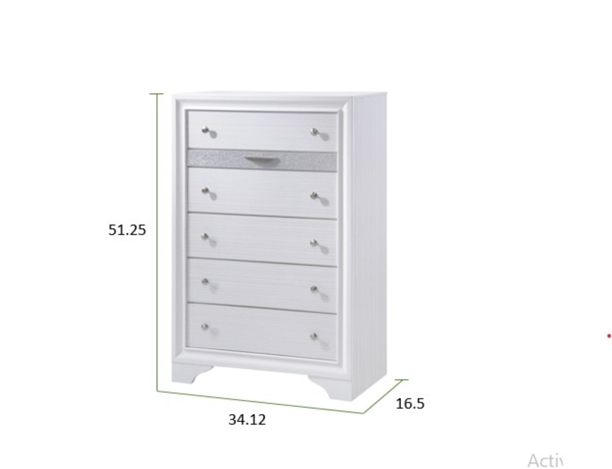 Matrix Traditional Style 5 Drawer Chest Made With Wood In White Color White Bedroom Traditional Solid Wood Mdf Wood