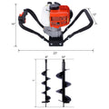 V Type 52Cc 2 Stroke Gas Post Hole Digger One Man Auger Epa Machine Plant Soil Digging Fence Withhole Digger Replacement Auger Bits L6
