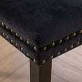 Classic Velvet Dining Chairs, High End Tufted Solid Wood Contemporary Velvet Upholstered Dining Chair With Wood Legs Nailhead, Set Of 2,Black And Patterned,Sw2201Bk Black Dining Room American Design Foam Velvet