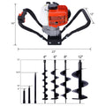 V Type 52Cc 2 Stroke Gas Post Hole Digger One Man Auger Epa Machine Plant Soil Digging Fence Withhole Digger Replacement Auger Bits L4