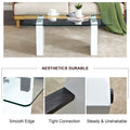 Modern Minimalist Transparent Tempered Glass Coffee Tablepaired With White Mdf Decorative Columns. Computer Desk. Game Table. Ct 1546 Transparent Glass