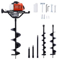 2.7Hp Post Hole Digger 63Cc Gas Powered 2 Stroke Auger Digging Drill Shaft Size 3 4