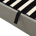 Full Size Sleigh Bed With Side Tilt Hydraulic Storage System, Linen Upholstery, Gray Gray Linen