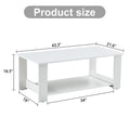 A Modern And Practical White Coffee Table And Coffee Table. The Double Layered Coffee Table Is Made Of Mdf Material,. Suitable For Living Room, Bedroom, And Study.43.3