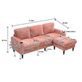 United We Win Sofa For Three, Solid Wood Frame, Chenille Fabric, Side Pocket, With Two Cup Holders, Footstool With Storagestorage Sofa Living Room Sofa Cozy Sectional Sofa Pink Chenille 3 Seat