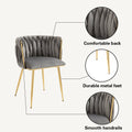 Coolmore Leisuredining Chairsaccent Chair2Pc Set Grey Metal
