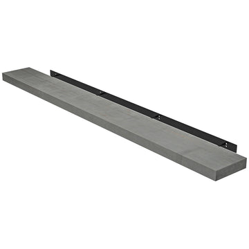 Homcom 72 Inch Fireplace Mantel, Floating Farmhouse Solid Fir Wood Shelf, Handmade Heavy Duty Wall Mounted Shelf, With Metal Bracket, Rustic Gray Gray Wood