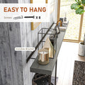 Homcom 72 Inch Fireplace Mantel, Floating Farmhouse Solid Fir Wood Shelf, Handmade Heavy Duty Wall Mounted Shelf, With Metal Bracket, Rustic Gray Gray Wood