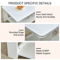 A Modern And Practical White Coffee Table And Coffee Table. The Double Layered Coffee Table Is Made Of Mdf Material,. Suitable For Living Room, Bedroom, And Study.43.3
