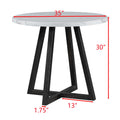 Five Piece Dining Room Set With Imitation Marble Table Top, Solid Wood Dining Table And 4 Chairs, Space Saving Kitchen And Dining Room Combination Furniture. Black White Solid Wood Mdf