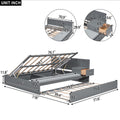 Full Size Wood Storage Hydraulic Platform Bed With Twin Size Trundle, Side Table And Lounge, Gray Box Spring Not Required Full Gray Wood Bedroom Bed Frame Solid Wood Mdf
