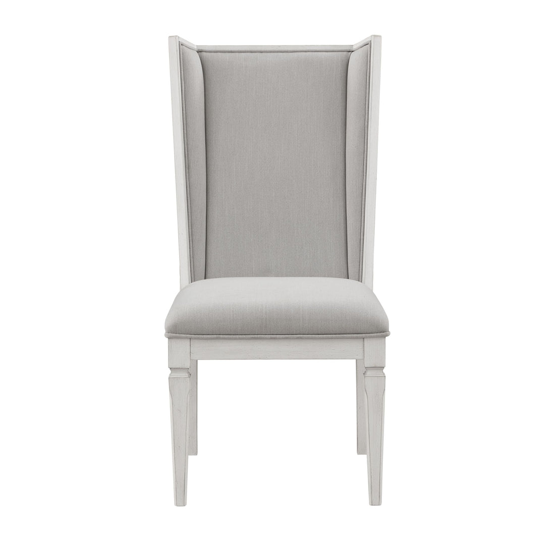 Katia Side Chair Set 2 , Light Gray Linen & Weathered White Finish Dn02274 Light Gray Linen