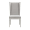 Katia Side Chair Set 2 , Light Gray Linen & Weathered White Finish Dn02274 Light Gray Linen