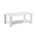 A Modern And Practical White Coffee Table And Coffee Table. The Double Layered Coffee Table Is Made Of Mdf Material,. Suitable For Living Room, Bedroom, And Study.43.3