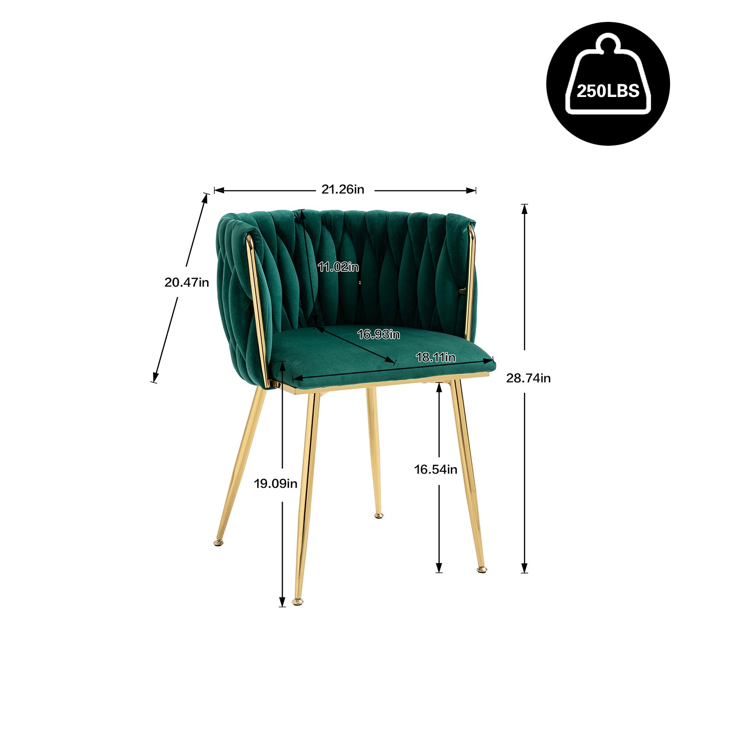 Coolmore Leisuredining Chairsaccent Chair2Pc Set Emerald Metal