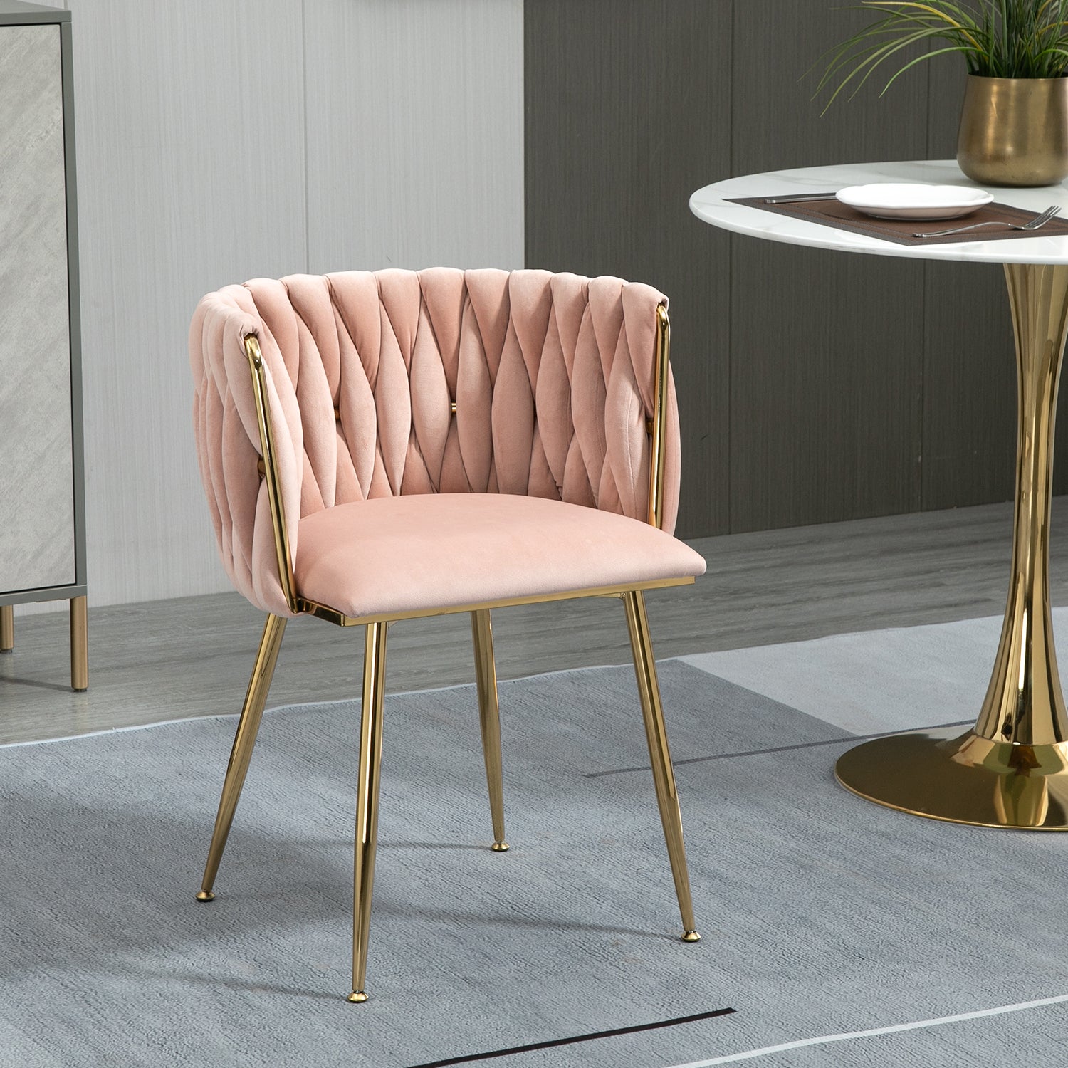 Coolmore Leisuredining Chairsaccent Chair2Pc Set Pink Metal