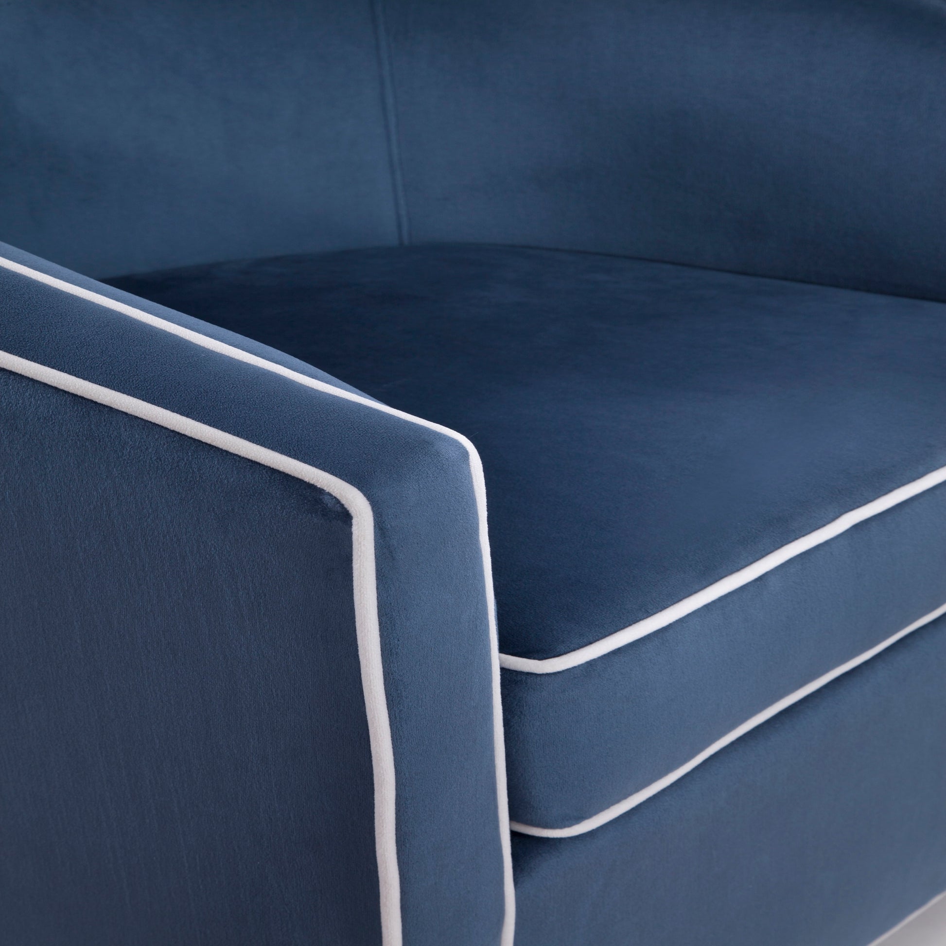 Kendall Blue Swivel Chair Blue Mid Century Modern Foam Velvet