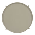 18 Inch Modern Side End Table, Round Metal Tray Top, Foldable Legs, Beige Beige Iron
