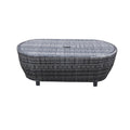 Modern Outdoor Wicker Oval Coffee Table With Storage, Black Tourmaline Black Aluminium