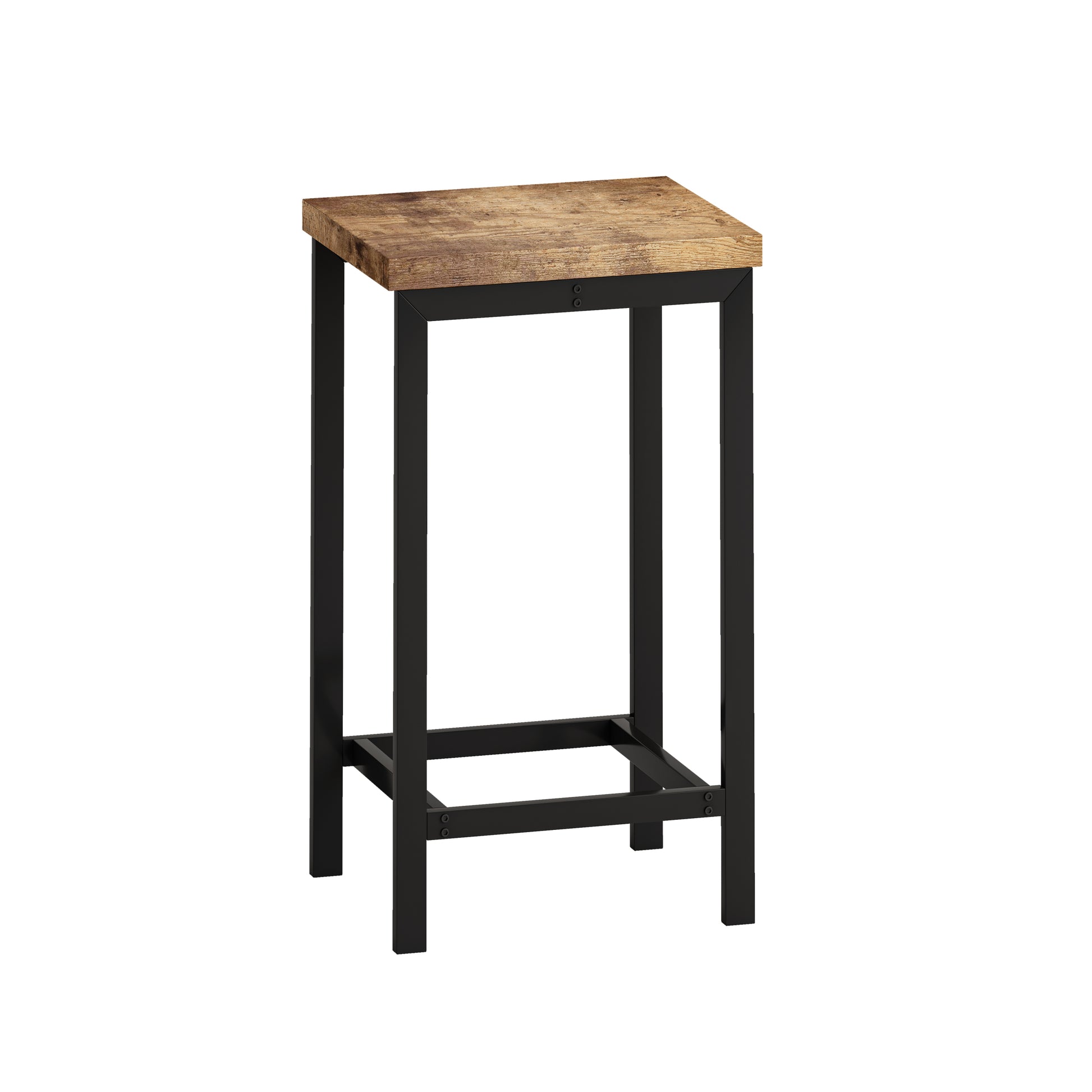 Modern Design Kitchen Dining Table, Pub Table, Long Dining Table Set With 3 Stools, Convenient Hanging Stool Design, Natural Black Natural Black Desk And Chair Set Mdf Metal