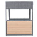 Full Size Teddy Fleeceloft Bed Wood Bed, Gray Full Gray Fleece