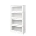 Bookcase Contemporary Closed Back Glass Doors Office Storage Cabinet Floor To Ceiling Low Cabinet Bookcase Against Wall Dustproof Bookshelf White Mdf