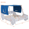 Full Size Car Shaped Bed With Tents,White White Plywood