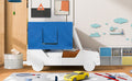 Full Size Car Shaped Bed With Tents,White White Plywood