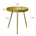 Enid 19 Inch Side End Table, Iron Brass Plating, Tray Top, Modern Sleek Angled Legs Antique Brass Iron