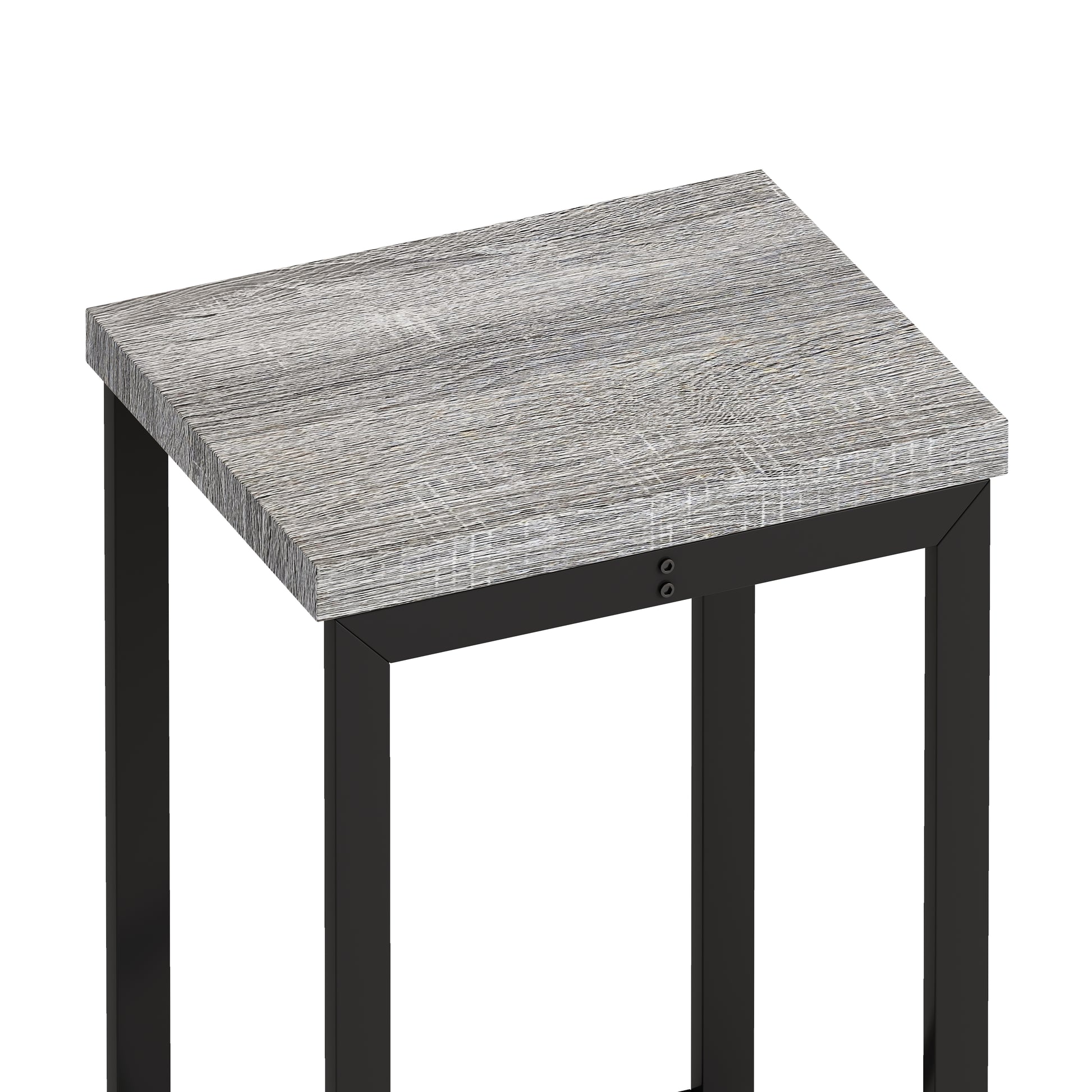 Modern Design Kitchen Dining Table, Pub Table, Long Dining Table Set With 3 Stools, Convenient Hanging Stool Design, Grey Black Grey Black Desk And Chair Set Mdf Metal