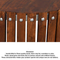 Myla 31 Inch Handcrafted Round Coffee Table With Vertical Planks, Iron Rivets, Dark Walnut Brown Acacia Wood Brown Metal & Wood
