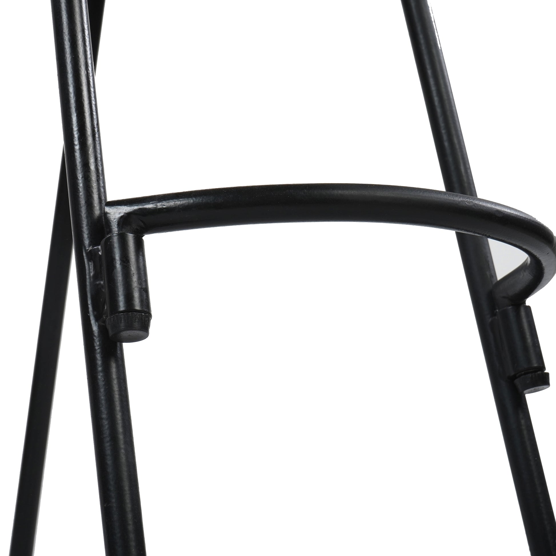 24 Inch Handcrafted Backless Barstool, Natural Brown Mango Wood Thick Saddle Seat, Black Iron Base Black Brown Metal & Wood