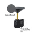 12 Inch Round Cocktail Side End Table, Aluminum Cast Top And Dome Base, Black, Brass Antique Brass Black Aluminum