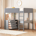 Full Size Teddy Fleeceloft Bed Wood Bed, Gray Full Gray Fleece
