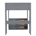 Full Size Teddy Fleeceloft Bed Wood Bed, Gray Full Gray Fleece
