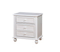 27 Inch Bedside Nightstand, 2 Drawers With Classic Round Knobs, Handcrafted White Wood White Solid Wood Mdf