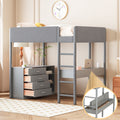 Full Size Teddy Fleeceloft Bed Wood Bed, Gray Full Gray Fleece