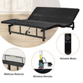 Adjustable Bed Base Frame Queen Bed Frame With Head And Foot Incline Wireless Remote Zero Gravity Quiet Motor Black Queen Queen Antique Black Bedroom Adjustable Bedbase Steel