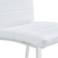 Set Of 2 Dining Chairs, White Dining Chair Set, Pu Material High Backrest Seats And Sturdy Leg Chairs, Suitable For Restaurants, Kitchens, Living Rooms White Pu