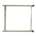 18 Inch Modern Side End Table, Round Metal Tray Top, Foldable Legs, Beige Beige Iron