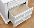 27 Inch Bedside Nightstand, 2 Drawers With Classic Round Knobs, Handcrafted White Wood White Solid Wood Mdf