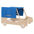 Full Size Car Shaped Bed With Tents,Natural Natural Plywood