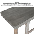 59 Inch Artisan Sideboard Console Table With Geometric Interlocked Base, Distressed Matte Gray Gray Solid Wood