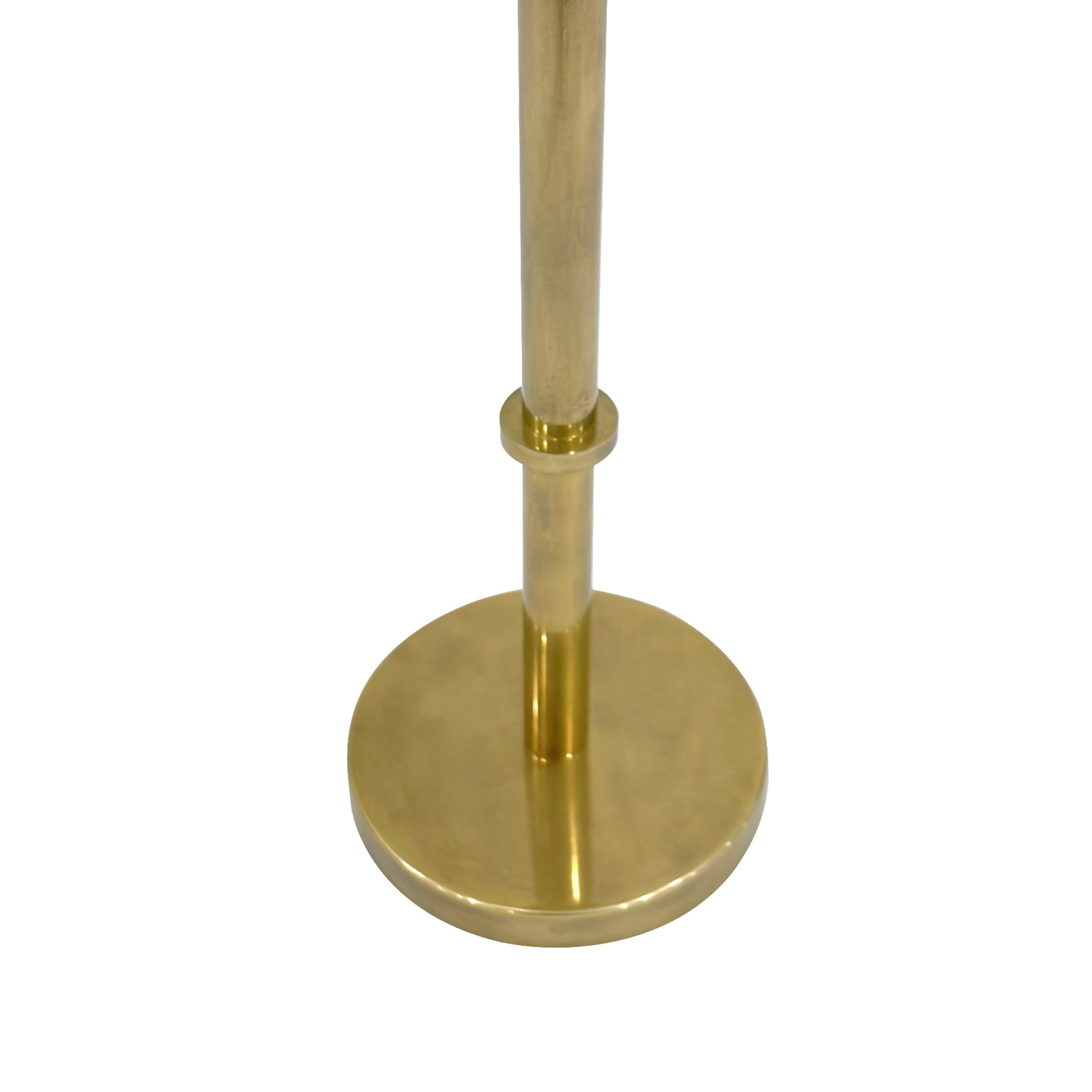 Ara 12 Inch Side End Table, Vintage Sleek Pillar Base, Round Tray Top, Oxidized Antique Brass Antique Brass Iron