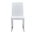 Set Of 4 Dining Chairs, White Dining Chair Set, Pu Material High Backrest Seats And Sturdy Leg Chairs, Suitable For Restaurants, Kitchens, Living Rooms White Pu