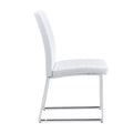 Set Of 4 Dining Chairs, White Dining Chair Set, Pu Material High Backrest Seats And Sturdy Leg Chairs, Suitable For Restaurants, Kitchens, Living Rooms White Pu