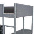 Full Size Teddy Fleeceloft Bed Wood Bed, Gray Full Gray Fleece