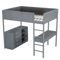 Full Size Teddy Fleeceloft Bed Wood Bed, Gray Full Gray Fleece