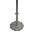 Ara 12 Inch Side End Table, Vintage Sleek Pillar Base, Round Tray Top, Matte Nickel Finish Antique Silver Iron