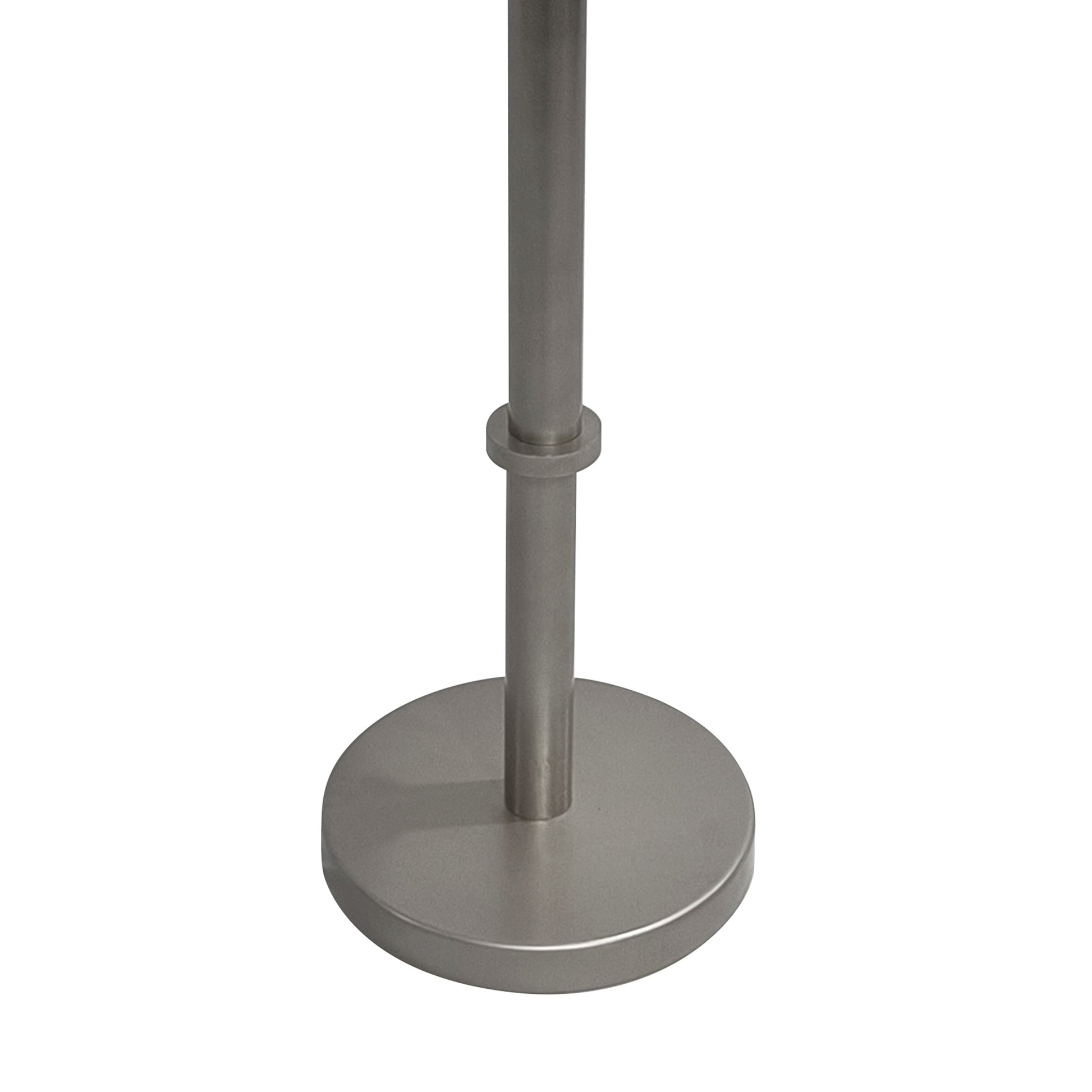 Ara 12 Inch Side End Table, Vintage Sleek Pillar Base, Round Tray Top, Matte Nickel Finish Antique Silver Iron